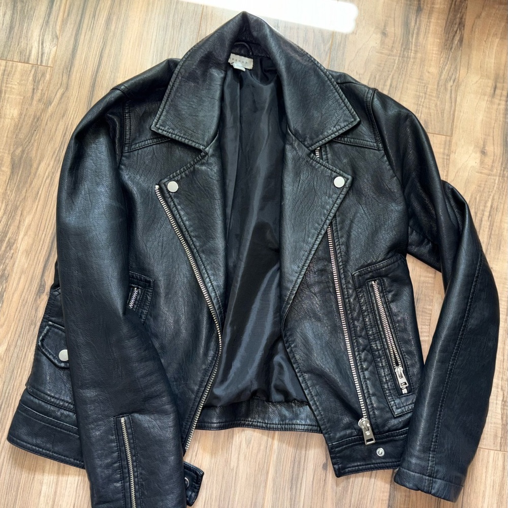 Black Leather Women's Topshop Jacket